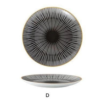 Load image into Gallery viewer, INSPIRA LIFESTYLES - Black & White Graphic Pattern Plate - BLACK & WHITE, DESSERT PLATE, DINNER PLATE, MODERN PLATES, MONOCHROME, PLATE, PLATES, SALAD PLATE, TABLEWARE