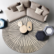 Load image into Gallery viewer, INSPIRA LIFESTYLES - Radial Scandinavian Round Area Rug - ACCENT RUG, AREA RUG, BEDROOM CARPET, CARPET, COMMERCIAL, DINING ROOM CARPET, FLOOR MAT, HOTEL CARPET, LIVING ROOM CARPET, OFFICE CARPET, PILE CARPET, RADIAL, RUG, SCANDINAVIAN, WOVEN RUG