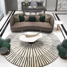 Load image into Gallery viewer, INSPIRA LIFESTYLES - Radial Scandinavian Round Area Rug - ACCENT RUG, AREA RUG, BEDROOM CARPET, CARPET, COMMERCIAL, DINING ROOM CARPET, FLOOR MAT, HOTEL CARPET, LIVING ROOM CARPET, OFFICE CARPET, PILE CARPET, RADIAL, RUG, SCANDINAVIAN, WOVEN RUG