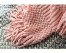 Load image into Gallery viewer, INSPIRA LIFESTYLES - Textured Tassel Knit Throw - ACCENT THROW, BED THROW, BLANKET, DECORATIVE THROW, KNIT THROW, KNITTED BLANKET, SOFTGOODS, THROW, THROW BLANKET, TRAVEL BLANKET, YARN THROW