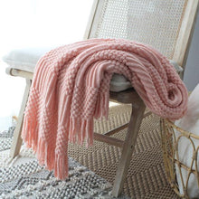 Load image into Gallery viewer, INSPIRA LIFESTYLES - Textured Tassel Knit Throw - ACCENT THROW, BED THROW, BLANKET, DECORATIVE THROW, KNIT THROW, KNITTED BLANKET, SOFTGOODS, THROW, THROW BLANKET, TRAVEL BLANKET, YARN THROW