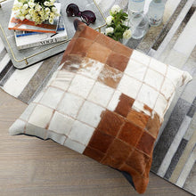 Load image into Gallery viewer, INSPIRA LIFESTYLES - Multi Squares Cowhide Pillow - ACCENT PILLOW, ACCESSORIES, CUSHION, DECORATIVE PILLOW, HOME DECOR, LEATHER, PILLOW, SOFTGOODS, THROW PILLOW
