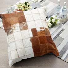 Load image into Gallery viewer, INSPIRA LIFESTYLES - Multi Squares Cowhide Pillow - ACCENT PILLOW, ACCESSORIES, CUSHION, DECORATIVE PILLOW, HOME DECOR, LEATHER, PILLOW, SOFTGOODS, THROW PILLOW