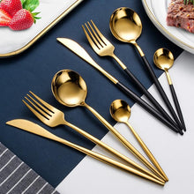 Load image into Gallery viewer, INSPIRA LIFESTYLES - Modern Cutlery Set - 24 PCS - CUTLERY, DINNER WARE, FORK, KNIFE, MODERN CUTLERY, SERVING WARE, SPOON, TABLEWARE
