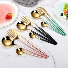 Load image into Gallery viewer, INSPIRA LIFESTYLES - Modern Cutlery Set - 24 PCS - CUTLERY, DINNER WARE, FORK, KNIFE, MODERN CUTLERY, SERVING WARE, SPOON, TABLEWARE