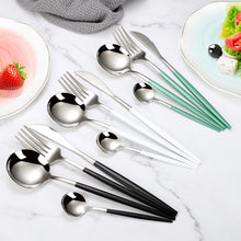 Load image into Gallery viewer, INSPIRA LIFESTYLES - Modern Cutlery Set - 24 PCS - CUTLERY, DINNER WARE, FORK, KNIFE, MODERN CUTLERY, SERVING WARE, SPOON, TABLEWARE
