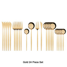 Load image into Gallery viewer, INSPIRA LIFESTYLES - Modern Cutlery Set - 24 PCS - CUTLERY, DINNER WARE, FORK, KNIFE, MODERN CUTLERY, SERVING WARE, SPOON, TABLEWARE