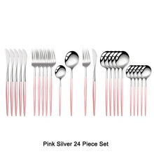 Load image into Gallery viewer, INSPIRA LIFESTYLES - Modern Cutlery Set - 24 PCS - CUTLERY, DINNER WARE, FORK, KNIFE, MODERN CUTLERY, SERVING WARE, SPOON, TABLEWARE