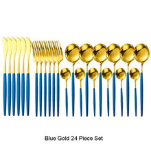 Load image into Gallery viewer, INSPIRA LIFESTYLES - Modern Cutlery Set - 24 PCS - CUTLERY, DINNER WARE, FORK, KNIFE, MODERN CUTLERY, SERVING WARE, SPOON, TABLEWARE