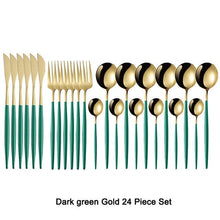 Load image into Gallery viewer, INSPIRA LIFESTYLES - Modern Cutlery Set - 24 PCS - CUTLERY, DINNER WARE, FORK, KNIFE, MODERN CUTLERY, SERVING WARE, SPOON, TABLEWARE