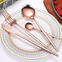 Load image into Gallery viewer, INSPIRA LIFESTYLES - Modern Cutlery Set - 24 PCS - CUTLERY, DINNER WARE, FORK, KNIFE, MODERN CUTLERY, SERVING WARE, SPOON, TABLEWARE