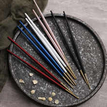 Load image into Gallery viewer, INSPIRA LIFESTYLES - Stainless Steel Titanium Metal Chopsticks - Set of 5 pairs - CHOPSTICKS, CUTLERY, DININGWARE, KITCHEN TOOLS, SERVINGWARE, TABLEWARE, UTENSILS