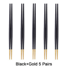 Load image into Gallery viewer, INSPIRA LIFESTYLES - Stainless Steel Titanium Metal Chopsticks - Set of 5 pairs - CHOPSTICKS, CUTLERY, DININGWARE, KITCHEN TOOLS, SERVINGWARE, TABLEWARE, UTENSILS