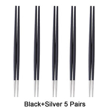 Load image into Gallery viewer, INSPIRA LIFESTYLES - Stainless Steel Titanium Metal Chopsticks - Set of 5 pairs - CHOPSTICKS, CUTLERY, DININGWARE, KITCHEN TOOLS, SERVINGWARE, TABLEWARE, UTENSILS