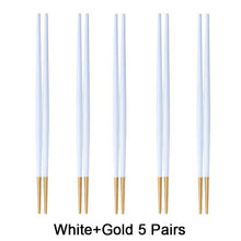 Load image into Gallery viewer, INSPIRA LIFESTYLES - Stainless Steel Titanium Metal Chopsticks - Set of 5 pairs - CHOPSTICKS, CUTLERY, DININGWARE, KITCHEN TOOLS, SERVINGWARE, TABLEWARE, UTENSILS