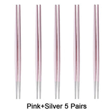Load image into Gallery viewer, INSPIRA LIFESTYLES - Stainless Steel Titanium Metal Chopsticks - Set of 5 pairs - CHOPSTICKS, CUTLERY, DININGWARE, KITCHEN TOOLS, SERVINGWARE, TABLEWARE, UTENSILS