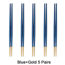 Load image into Gallery viewer, INSPIRA LIFESTYLES - Stainless Steel Titanium Metal Chopsticks - Set of 5 pairs - CHOPSTICKS, CUTLERY, DININGWARE, KITCHEN TOOLS, SERVINGWARE, TABLEWARE, UTENSILS