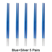 Load image into Gallery viewer, INSPIRA LIFESTYLES - Stainless Steel Titanium Metal Chopsticks - Set of 5 pairs - CHOPSTICKS, CUTLERY, DININGWARE, KITCHEN TOOLS, SERVINGWARE, TABLEWARE, UTENSILS
