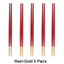 Load image into Gallery viewer, INSPIRA LIFESTYLES - Stainless Steel Titanium Metal Chopsticks - Set of 5 pairs - CHOPSTICKS, CUTLERY, DININGWARE, KITCHEN TOOLS, SERVINGWARE, TABLEWARE, UTENSILS