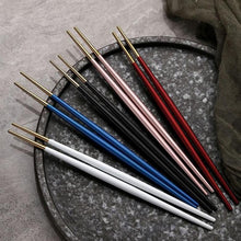 Load image into Gallery viewer, INSPIRA LIFESTYLES - Stainless Steel Titanium Metal Chopsticks - Set of 5 pairs - CHOPSTICKS, CUTLERY, DININGWARE, KITCHEN TOOLS, SERVINGWARE, TABLEWARE, UTENSILS
