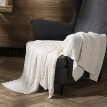 Load image into Gallery viewer, INSPIRA LIFESTYLES - Cable Stitch Knit Throw - ACCENT THROW, BED THROW, BLANKET, DECORATIVE THROW, KNIT BLANKET, KNIT THROW, KNITTED BLANKET, SOFTGOODS, THROW, THROW BLANKET, TRAVEL BLANKET, YARN THROW