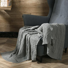 Load image into Gallery viewer, INSPIRA LIFESTYLES - Cable Stitch Knit Throw - ACCENT THROW, BED THROW, BLANKET, DECORATIVE THROW, KNIT BLANKET, KNIT THROW, KNITTED BLANKET, SOFTGOODS, THROW, THROW BLANKET, TRAVEL BLANKET, YARN THROW
