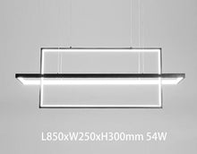 Load image into Gallery viewer, INSPIRA LIFESTYLES - Geometric Rectangles LED Chandelier - ACCENT LIGHT, BLACK, CHANDELIER, DINING LIGHT, FEATURE LIGHT, GEOMETRIC, GEOMETRIC LIGHT, HANGING LIGHT, LED, LED LIGHT, LIGHT, LIGHT FIXTURE, LIGHTING, LIGHTS, MINIMALIST, MODERN, MODERN CHANDELIER, PENDANT, PENDANT LIGHT, RECTANGLE LIGHT, WHITE