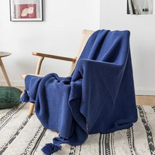 Load image into Gallery viewer, INSPIRA LIFESTYLES - Solid Knit Throw w/ Pompom - ACCENT THROW, BED THROW, BLANKET, DECORATIVE THROW, KNIT BLANKET, KNIT THROW, KNITTED BLANKET, SOFTGOODS, THROW, THROW BLANKET, YARN THROW