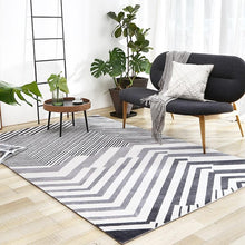 Load image into Gallery viewer, INSPIRA LIFESTYLES - Contrast Monochrome Large Area Rug - ACCENT RUG, ACRYLIC RUG, AREA RUG, BEDROOM CARPET, BLACK AND WHITE RUG, CARPET, CHEVRON RUG, COMMERCIAL, DINING ROOM CARPET, FLOOR MAT, GEOMETRIC RUG, HOTEL CARPET, LIVING ROOM CARPET, MODERN RUG, OBJECTS, OFFICE CARPET, PILE CARPET, RECTANGLE AREA RUG, RUG, RUGS, STRIPE RUG, WOVEN RUG