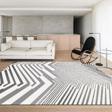 Load image into Gallery viewer, INSPIRA LIFESTYLES - Contrast Monochrome Large Area Rug - ACCENT RUG, ACRYLIC RUG, AREA RUG, BEDROOM CARPET, BLACK AND WHITE RUG, CARPET, CHEVRON RUG, COMMERCIAL, DINING ROOM CARPET, FLOOR MAT, GEOMETRIC RUG, HOTEL CARPET, LIVING ROOM CARPET, MODERN RUG, OBJECTS, OFFICE CARPET, PILE CARPET, RECTANGLE AREA RUG, RUG, RUGS, STRIPE RUG, WOVEN RUG