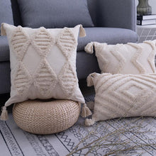 Load image into Gallery viewer, INSPIRA LIFESTYLES - Hand Tufted Pillow w/ Tassels - ACCENT PILLOW, ACCESSORIES, COTTON, CUSHION, DECORATIVE PILLOW, HAND MADE, HAND TUFTED, HOME DECOR, PILLOW, POLYESTER, SOFTGOODS, TASSELS, THROW PILLOW