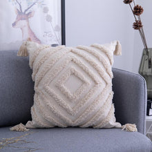 Load image into Gallery viewer, INSPIRA LIFESTYLES - Hand Tufted Pillow w/ Tassels - ACCENT PILLOW, ACCESSORIES, COTTON, CUSHION, DECORATIVE PILLOW, HAND MADE, HAND TUFTED, HOME DECOR, PILLOW, POLYESTER, SOFTGOODS, TASSELS, THROW PILLOW