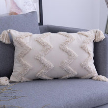 Load image into Gallery viewer, INSPIRA LIFESTYLES - Hand Tufted Pillow w/ Tassels - ACCENT PILLOW, ACCESSORIES, COTTON, CUSHION, DECORATIVE PILLOW, HAND MADE, HAND TUFTED, HOME DECOR, PILLOW, POLYESTER, SOFTGOODS, TASSELS, THROW PILLOW
