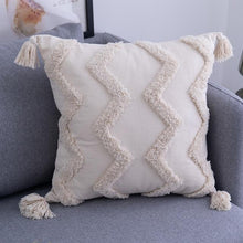 Load image into Gallery viewer, INSPIRA LIFESTYLES - Hand Tufted Pillow w/ Tassels - ACCENT PILLOW, ACCESSORIES, COTTON, CUSHION, DECORATIVE PILLOW, HAND MADE, HAND TUFTED, HOME DECOR, PILLOW, POLYESTER, SOFTGOODS, TASSELS, THROW PILLOW