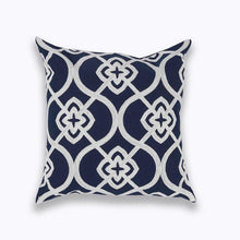 Load image into Gallery viewer, INSPIRA LIFESTYLES - Classic Motif Embroidered Pillow - ACCENT PILLOW, ACCESSORIES, CANVAS, CLASSIC, Classic Blue Black & White Embroidered Pillow, COTTON, CUSHION, DECORATIVE PILLOW, DEMASK, EMBROIDERED, FILIGREE, HOME DECOR, PILLOW, QUADRAFOIL, SOFTGOODS, THROW PILLOW, TRADITIONAL