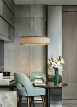 Load image into Gallery viewer, INSPIRA LIFESTYLES - Perforated Metal Drum Pendant - CHANDELIER, DRUM SHADE, FABRIC SHADE, LED, LED LIGHT, LIGHT, LIGHT FIXTURE, LIGHTING, LIGHTS, MODERN CHANDELIER, PENDANT, PERFORATED METAL