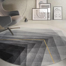 Load image into Gallery viewer, INSPIRA LIFESTYLES - Gradating Prismatic Round Area Rug - ACCENT RUG, AREA RUG, BEDROOM CARPET, CARPET, COMMERCIAL, DINING ROOM CARPET, FLOOR MAT, GRADATING, GRAY, HOTEL CARPET, LIVING ROOM CARPET, OFFICE CARPET, PILE CARPET, RUG, WOVEN RUG