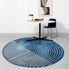 Load image into Gallery viewer, INSPIRA LIFESTYLES - Blue Gray Contrast Round Area Rug - ACCENT RUG, AREA RUG, BEDROOM CARPET, BLUE, CARPET, COMMERCIAL, CONCENTRIC CIRCLE, DINING ROOM CARPET, FLOOR MAT, GRAY, HOTEL CARPET, LIVING ROOM CARPET, OFFICE CARPET, PILE CARPET, RUG, WOVEN RUG