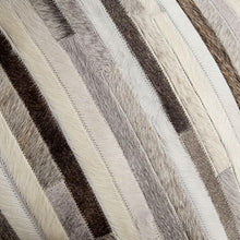 Load image into Gallery viewer, INSPIRA LIFESTYLES - Diagonal Stripe Cowhide Pillow - ACCENT PILLOW, ACCESSORIES, CUSHION, DECORATIVE PILLOW, HOME DECOR, LEATHER, PILLOW, SOFTGOODS, THROW PILLOW