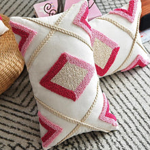 Load image into Gallery viewer, INSPIRA LIFESTYLES - Red Diamond Tufted Pillow - ACCENT PILLOW, ACCESSORIES, BED PILLOW, CHAIR PILLOW, COTTON, CUSHION, DECORATIVE PILLOW, EMBROIDERED, GEOMETRIC, HOME ACCESSORIES, PILLOW, SOFA PILLOW, SOFTGOODS, THROW PILLOW