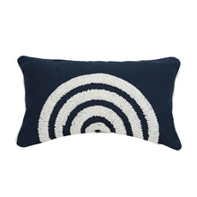 Load image into Gallery viewer, INSPIRA LIFESTYLES - Dark Navy & White Embroidered Pillow - ACCENT PILLOW, ACCESSORIES, BED PILLOW, BLACK AND WHITE, CHAIR PILLOW, COTTON, CUSHION, DECORATIVE PILLOW, EMBROIDERED, HOME ACCESSORIES, PILLOW, SOFA PILLOW, SOFTGOODS, THROW PILLOW