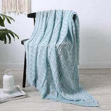 Load image into Gallery viewer, INSPIRA LIFESTYLES - Zigzag Lace Knitted Throw - ACCENT THROW, BED THROW, BLANKET, DECORATIVE THROW, KNIT BLANKET, KNIT THROW, KNITTED BLANKET, SOFTGOODS, THROW, THROW BLANKET, TRAVEL BLANKET, YARN THROW