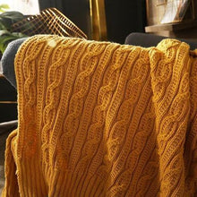 Load image into Gallery viewer, INSPIRA LIFESTYLES - Cable Stitch Knit Throw - ACCENT THROW, BED THROW, BLANKET, DECORATIVE THROW, KNIT BLANKET, KNIT THROW, KNITTED BLANKET, SOFTGOODS, THROW, THROW BLANKET, TRAVEL BLANKET, YARN THROW