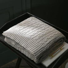 Load image into Gallery viewer, INSPIRA LIFESTYLES - Cable Stitch Knit Throw - ACCENT THROW, BED THROW, BLANKET, DECORATIVE THROW, KNIT BLANKET, KNIT THROW, KNITTED BLANKET, SOFTGOODS, THROW, THROW BLANKET, TRAVEL BLANKET, YARN THROW