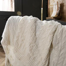 Load image into Gallery viewer, INSPIRA LIFESTYLES - Cable Stitch Knit Throw - ACCENT THROW, BED THROW, BLANKET, DECORATIVE THROW, KNIT BLANKET, KNIT THROW, KNITTED BLANKET, SOFTGOODS, THROW, THROW BLANKET, TRAVEL BLANKET, YARN THROW