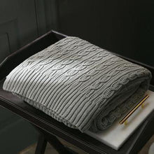 Load image into Gallery viewer, INSPIRA LIFESTYLES - Cable Stitch Knit Throw - ACCENT THROW, BED THROW, BLANKET, DECORATIVE THROW, KNIT BLANKET, KNIT THROW, KNITTED BLANKET, SOFTGOODS, THROW, THROW BLANKET, TRAVEL BLANKET, YARN THROW