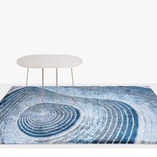 Load image into Gallery viewer, INSPIRA LIFESTYLES - Blue Stippled Ripples Area Rug - ACCENT RUG, AREA RUG, BEDROOM CARPET, DINING ROOM CARPET, FLOOR MAT, HOTEL CARPET, LIVING ROOM CARPET, MODERN RUG, PILE CARPET, POLYESTER RUG, RUG, RUGS, WOVEN RUG