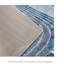 Load image into Gallery viewer, INSPIRA LIFESTYLES - Blue Stippled Ripples Area Rug - ACCENT RUG, AREA RUG, BEDROOM CARPET, DINING ROOM CARPET, FLOOR MAT, HOTEL CARPET, LIVING ROOM CARPET, MODERN RUG, PILE CARPET, POLYESTER RUG, RUG, RUGS, WOVEN RUG