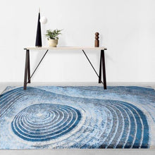 Load image into Gallery viewer, INSPIRA LIFESTYLES - Blue Stippled Ripples Area Rug - ACCENT RUG, AREA RUG, BEDROOM CARPET, DINING ROOM CARPET, FLOOR MAT, HOTEL CARPET, LIVING ROOM CARPET, MODERN RUG, PILE CARPET, POLYESTER RUG, RUG, RUGS, WOVEN RUG