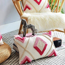 Load image into Gallery viewer, INSPIRA LIFESTYLES - Red Diamond Tufted Pillow - ACCENT PILLOW, ACCESSORIES, BED PILLOW, CHAIR PILLOW, COTTON, CUSHION, DECORATIVE PILLOW, EMBROIDERED, GEOMETRIC, HOME ACCESSORIES, PILLOW, SOFA PILLOW, SOFTGOODS, THROW PILLOW